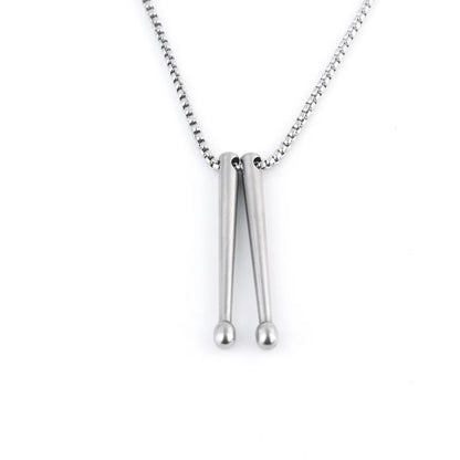 Tambour collier baguettes Punk bijoux Punk baguettes pendentif collier Cool tambour bâton collier pour femmes hommes tambour bâton