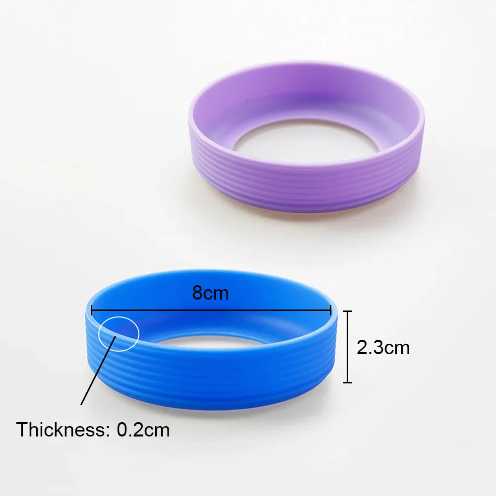 16 Colors 8.0CM Silicone Threaded Cup Bottom Protective Cover Cup Holder 80MM Thermos Cup Base Sleeve Cup Bottom Cover