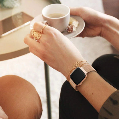 Metal Loop Strap For Fitbit Versa 2 Lite Sense Band Wrist  Replacement Magnetic Bracelet For fit bit versa 3 4 blaze Watchband