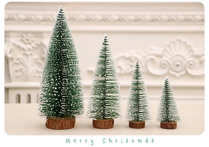2Pcs Mini Artificial Christmas Tree Crafts Supplies Christmas Party Office Desktop Ornaments Christmas Tree Home Decorations