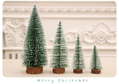 2Pcs Mini Artificial Christmas Tree Crafts Supplies Christmas Party Office Desktop Ornaments Christmas Tree Home Decorations