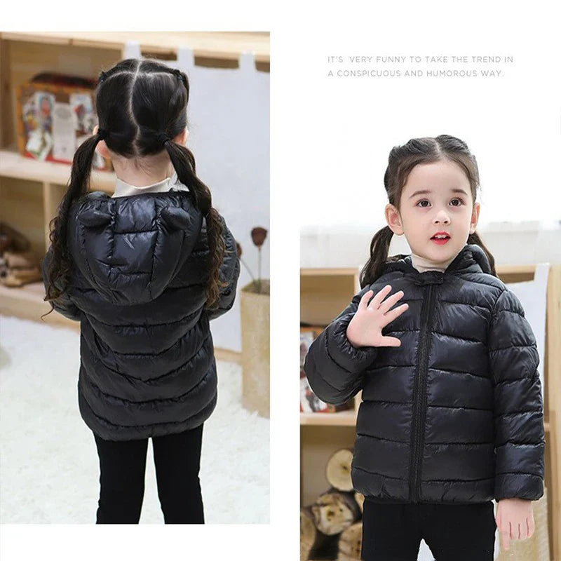 Enfants Garçons Bébé Vestes Légères à Capuche en Duvet Vêtements d'Extérieur Chauds Automne Enfants Filles Manteaux Imprimé Dinosaure Dessin Animé Vêtements Décontractés