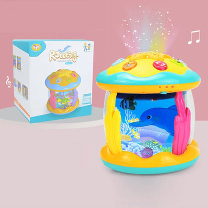 Jouets pour bébés de 1 à 3 ans, Projecteur rotatif Lumière Océan Bébé, Jouets musicaux Montessori Éducatifs sensoriels précoces pour cadeaux de tout-petits