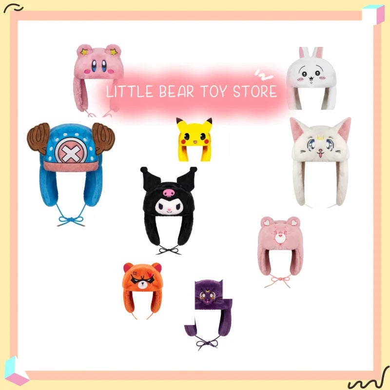 New Winter New Kuromi Spider Man Stitch Violent Bear Cartoon Hat Popular Man Women Cute Warm Ears Protection Hat New Year Gifts