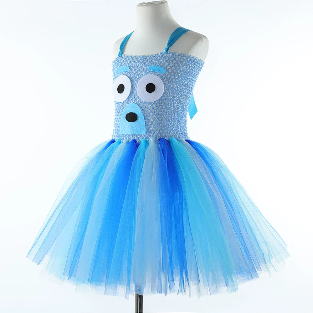 Costume pour filles, robe tutu de berger allemand de dessin animé, costumes de chiot pour enfants, déguisement de fête d'Halloween pour tout-petits