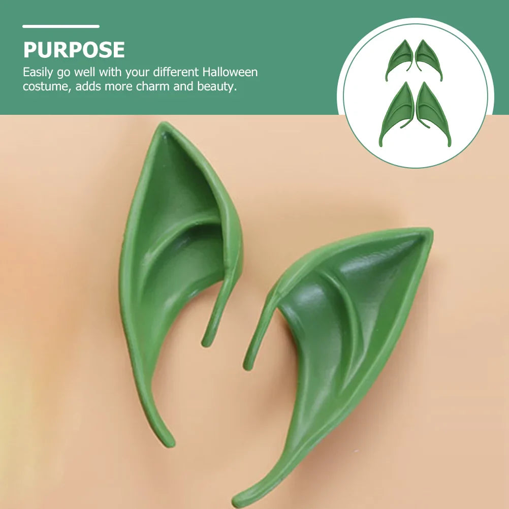Costume Latex Elf Ears Costumes Masquerade Fairy Halloween Green Emulsion Apparel