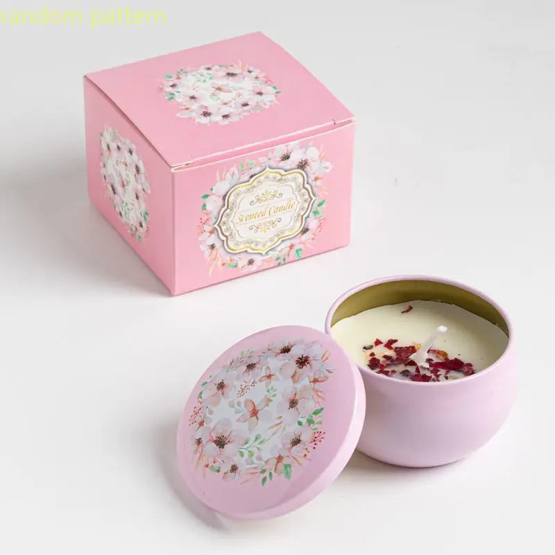 Bougies parfumées Osmanthus Gardenia avec pétales, petites bougies parfumées romantiques pour cadeaux d'anniversaire de filles, aromathérapie pour la maison
