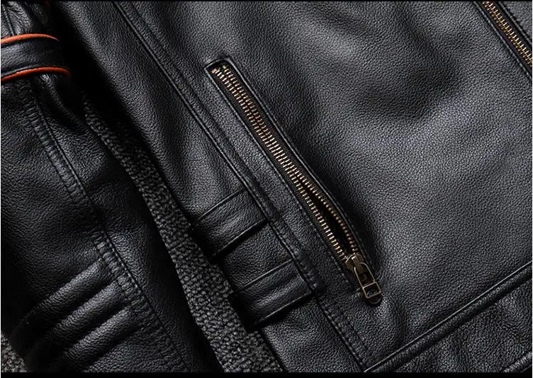 CC Shop.Brand skull cowhide coat.8XL Plus black slim genuine leather jacket,Rider leather cloth.Chaqueta de cuero esqueleto