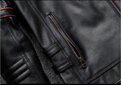 CC Shop.Brand skull cowhide coat.8XL Plus black slim genuine leather jacket,Rider leather cloth.Chaqueta de cuero esqueleto