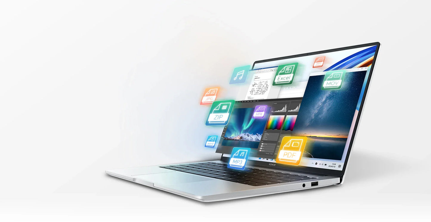 Ordinateur portable HONOR MagicBook X14 Plus 2024 AMD Ryzen R7 8845HS 16 32GB 1TB 14" Pouces 2.8K 120Hz Ultrabook Ordinateur PC FMI-721