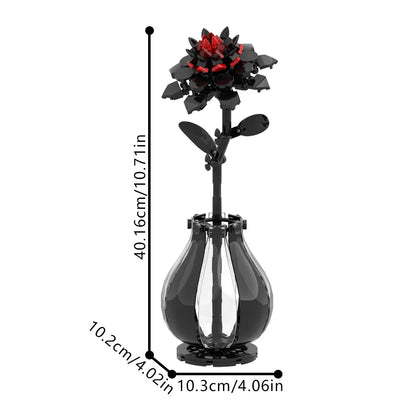 MOC Dahlia fleur blocs de construction modèle violet Dahlia fleur plantes en pot briques assemblage jouets saint valentin Couple bricolage cadeaux