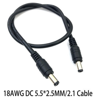 Adapter Connector Cable DC Power Plug 5.5 x 2.1mm/2.5  Male To 5.5 x 2.1mm Male Adapter Connector Cable 18AWG Monitor the power