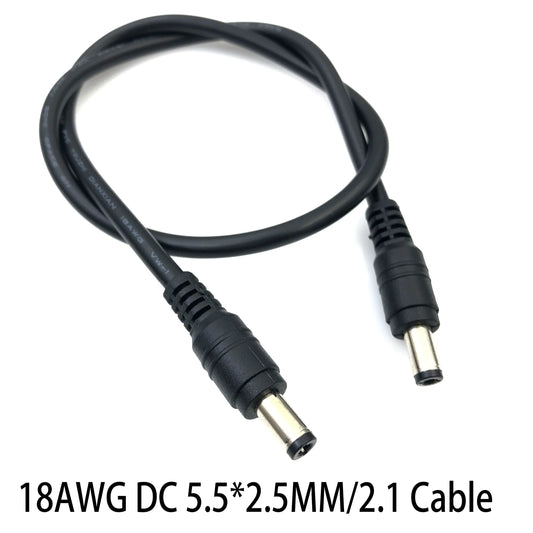 Adapter Connector Cable DC Power Plug 5.5 x 2.1mm/2.5  Male To 5.5 x 2.1mm Male Adapter Connector Cable 18AWG Monitor the power