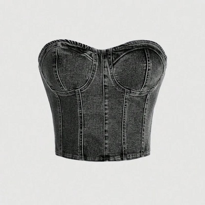 Sexy cowgirl crop top with retro cinched waist design, featuring a short length and a backless style, suitable for wearing as an