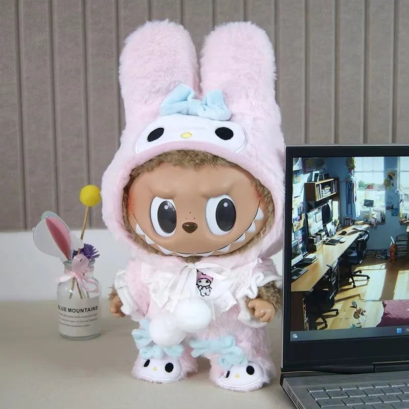 LABUBU Time To Chill TPR Vinyl Doll Clothes Changeable Outfit Set Dress Up Costume Replacement Collectible Toy Gift