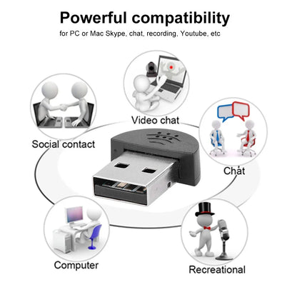 Mini microphone portable USB, microphone vocal de studio, adaptateur audio statique pour ordinateur PC