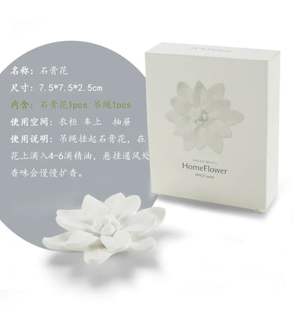 1pcs HomeFlower Ceramic Aromatherapy Air Freshener Home Decor Aroma Diffuser Mist Maker Diffuser with Aromatic Ribbon Home Decor