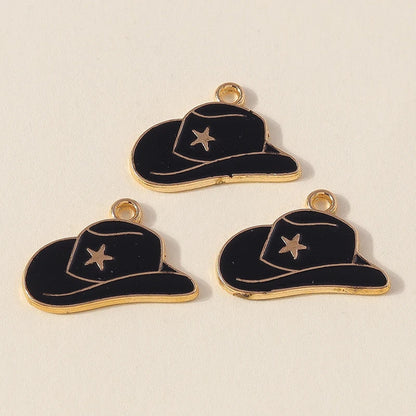 Leslie 10 pièces jolies filles bottes de cowboy et chapeau breloques pendentifs pour la fabrication de bijoux collier boucles d'oreilles bricolage Cowgirl chapeau charme cadeaux