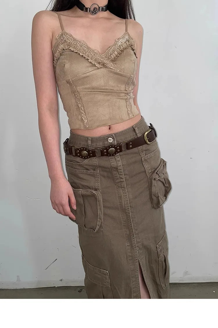 Ceinture de Cowboy occidentale pour femmes, nouvelle ceinture à rivets marron Vintage américain, ceinture en Denim polyvalente avec Style Ins, 2025