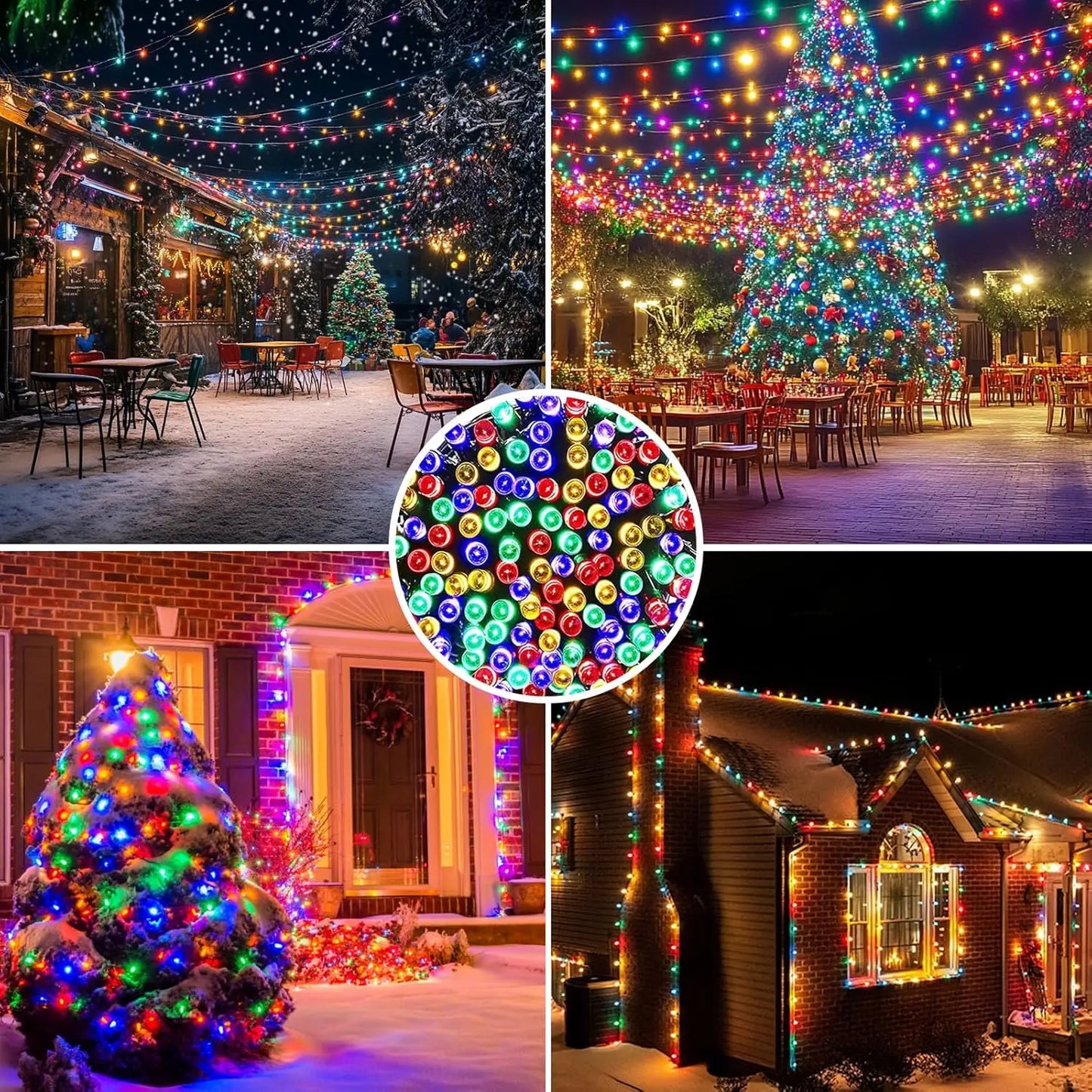 Guirlande solaire LED, lumières d'extérieur de Noël, étanche, étoilée, féerique, pour Festival, fête, ambiance