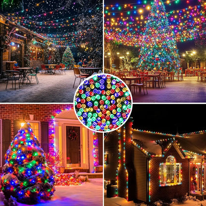 Guirlande solaire LED, lumières d'extérieur de Noël, étanche, étoilée, féerique, pour Festival, fête, ambiance