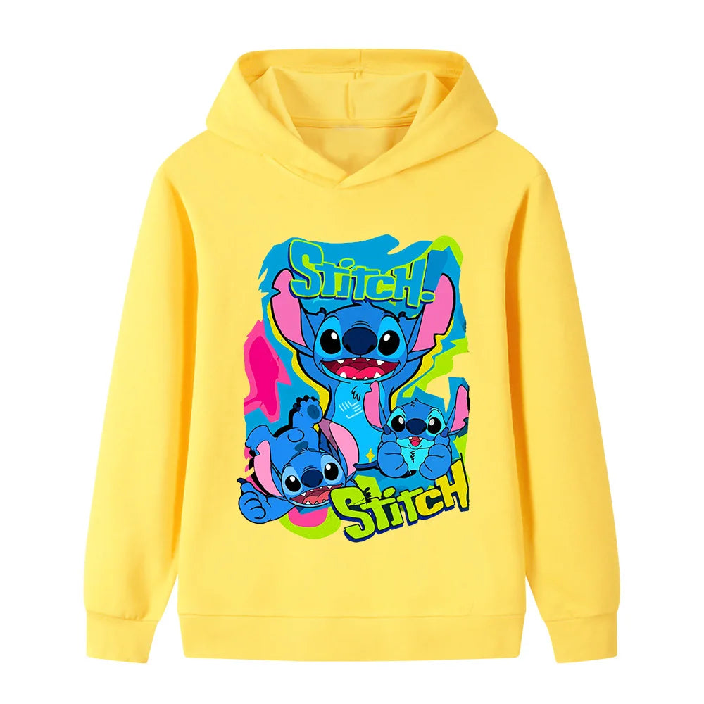 Sweats à capuche mignons et à la mode Stitch pour garçons et filles, confortables et polyvalents pour l'automne et l'hiver