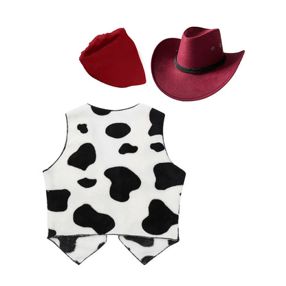 Costumes de Cowboy Western pour Enfants, Tenue de Cowboy pour Bol et Garçons, Chaps Pantalon avec Glaand Bandana Chapeau, Cowgirls fur s Up, ixd'Halloween