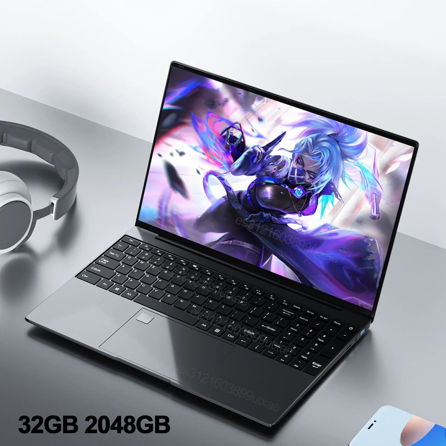 LENO 15.6"Portable Laptop 32GB DDR4 2TB SSD Intel N5095 Wntindows11 Notebook PC Gamer Office Computer with Backlit Fingerpri