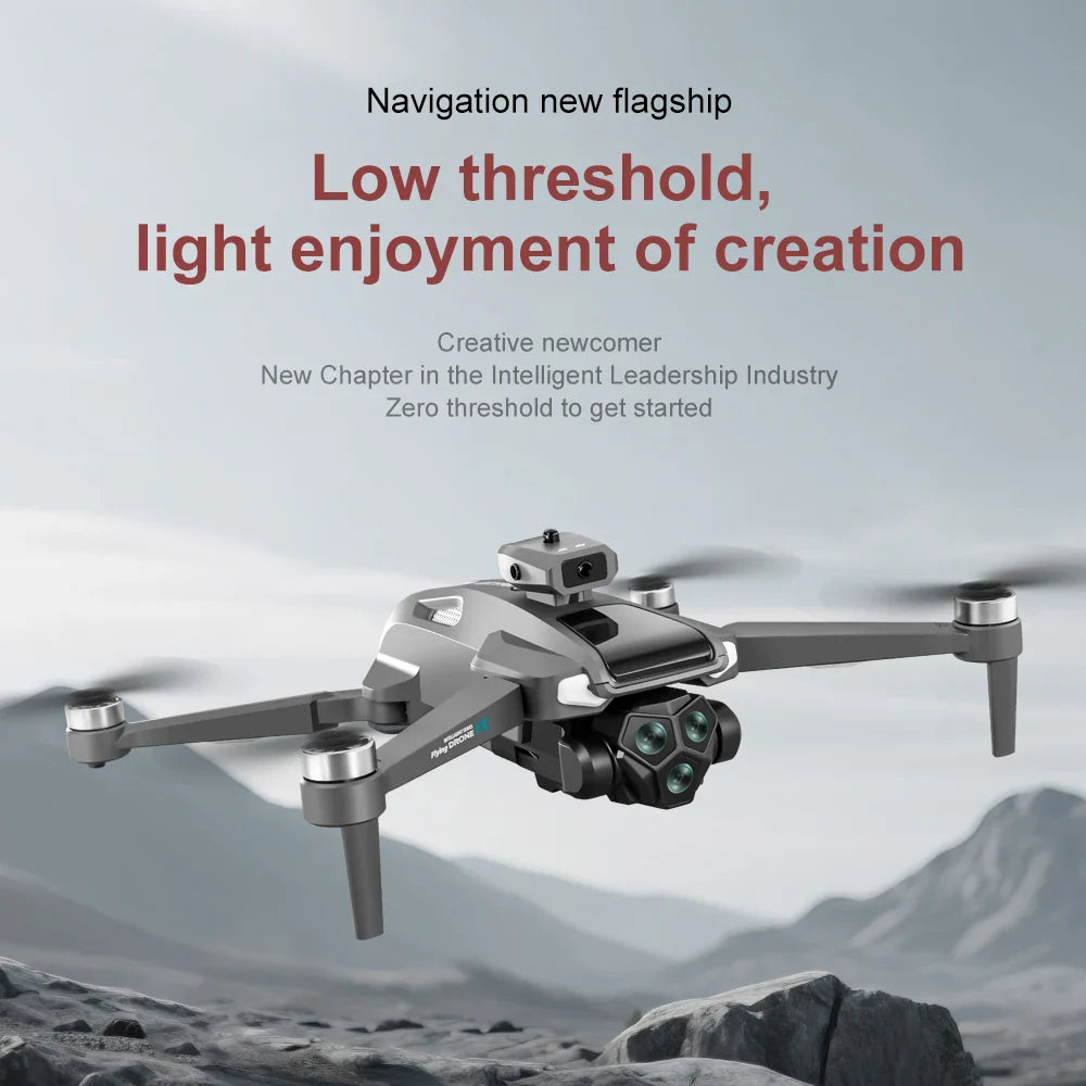 Drone professionnel 4K, double caméra, moteur sans balais, pour éviter les obstacles, hélicoptère RC, quadrirotor pliable