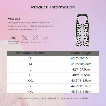 Men Halloween Cowboy Cosplay Costume Cow Print Flannel Pants Adjustable Waist Side Tassel Open Crotch Cowboy Chaps Rave Party