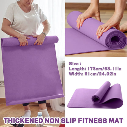1PC Tapis de Yoga Antidérapant Tapis de Sport Fitness pour Exercice Yoga et Pilates Tapis de Gymnastique Équipement de Fitness Tapis de Sport en Caoutchouc