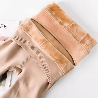 Leggings d'hiver femmes épais velours chaud Leggings femmes Stretch taille haute prévenir le froid Super chaud pantalon