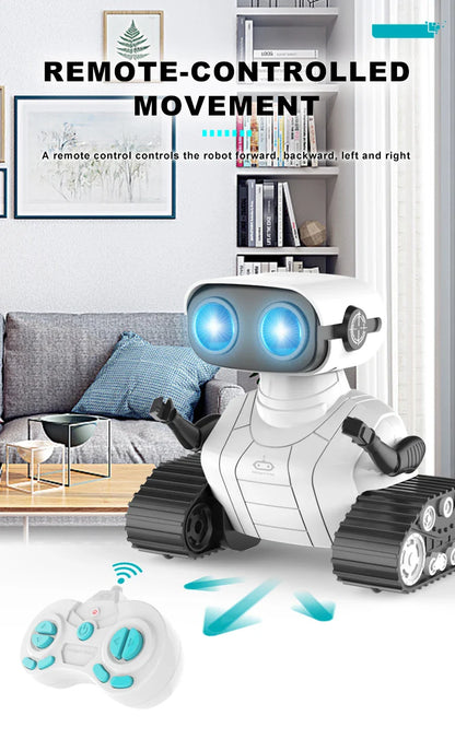 Ebo Robot jouets Robot RC Rechargeable pour enfants garçons et filles jouet télécommandé avec musique et yeux LED cadeau pour enfants