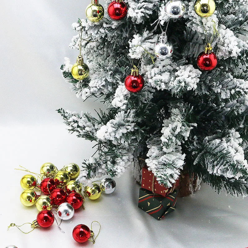 Boule de Noël Galvanisée de 3cm, 12 Pièces/Paquet, Décorations d'Arbre de Noël, Maison, ixde Vacances, Jouets Cadeaux de Nouvel An