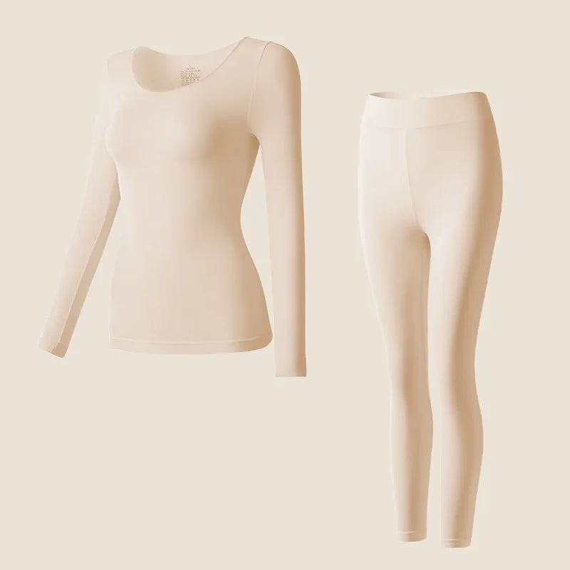 Seamless women's thermal underwear set women's first layer thermal top long johns 2-piece suit winter thermo clothing ladies slim