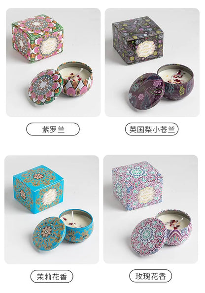 Bougies parfumées Osmanthus Gardenia avec pétales, petites bougies parfumées romantiques pour cadeaux d'anniversaire de filles, aromathérapie pour la maison