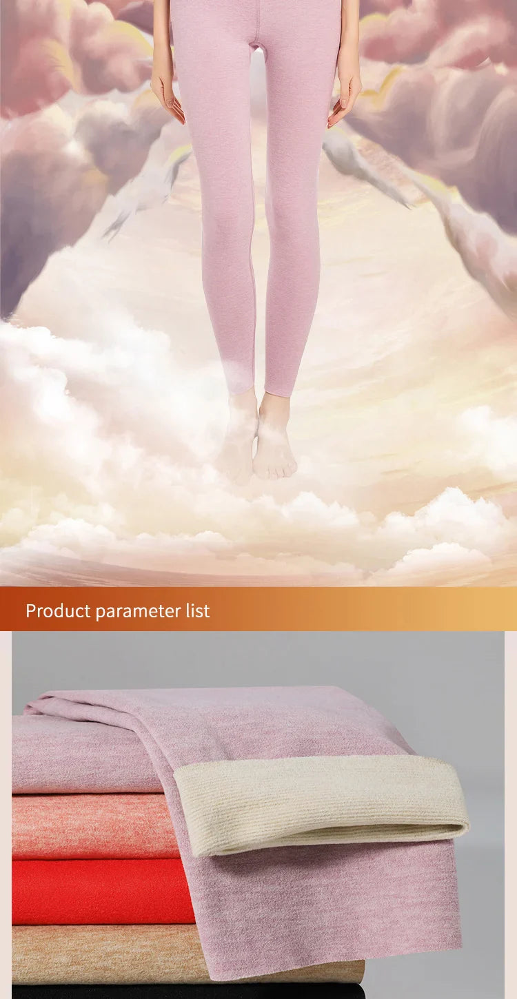 Leggings épais doublés de polaire pour femmes, vêtements intérieurs moulants pour l'automne et l'hiver, pantalons chauds sans couture en laine et soie de mûrier pour femmes