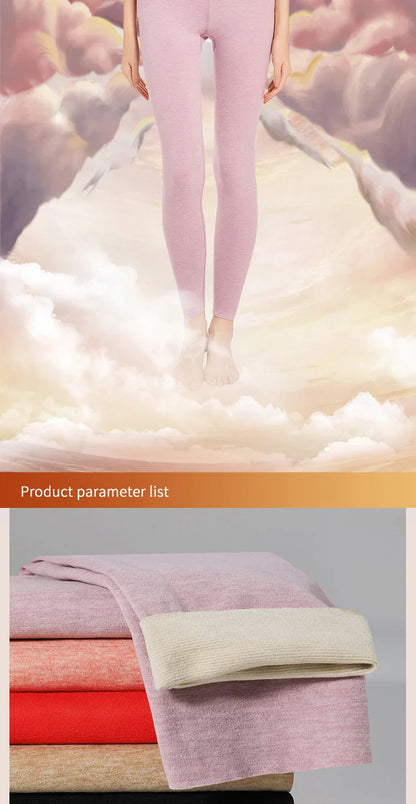 Leggings épais doublés de polaire pour femmes, vêtements intérieurs moulants pour l'automne et l'hiver, pantalons chauds sans couture en laine et soie de mûrier pour femmes