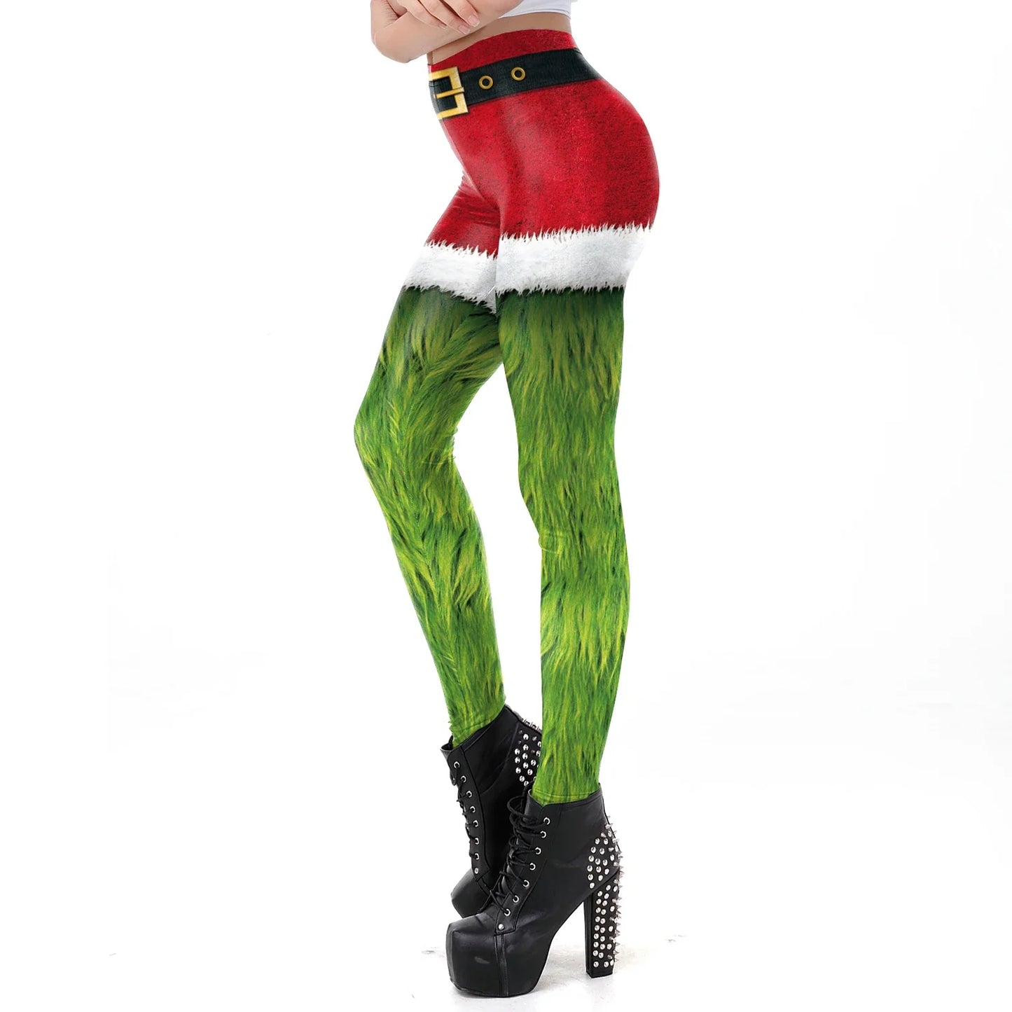 NADANBAO Merry Christmas Leggings for Woman Green White Stripe Pattern Pants Xmas Party Pants Girls Sexy Tights Fitness Workout