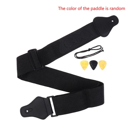 Accessoires de ceinture sangle de guitare électrique réglable en cuir PU avec 3 supports de plectres pour guitare acoustique et basse