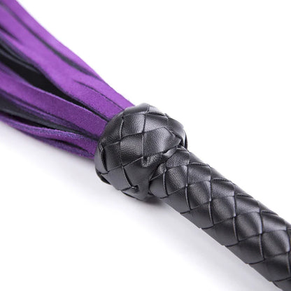 Fouet d'équitation avec glands en cuir de vachette, poignée en cuir, fouet de dressage, fouet de culture, pagaie slared, violet, noir, 68cm