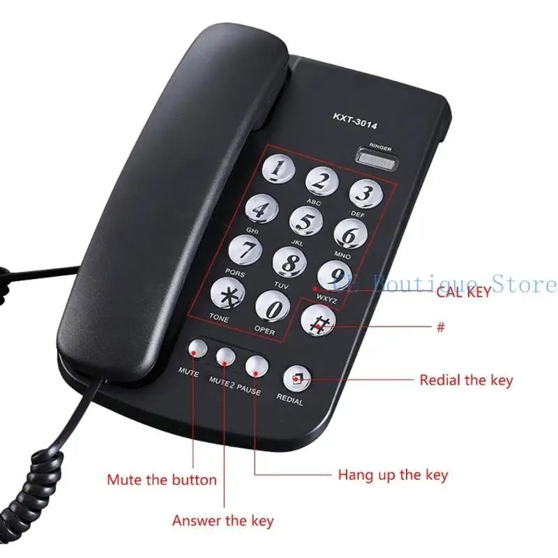Téléphones fixes 652F Téléphone fixe pour bureau, maison, salle de bain, téléphone d'urgence