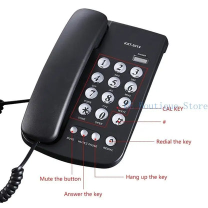 Téléphones fixes 652F Téléphone fixe pour bureau, maison, salle de bain, téléphone d'urgence