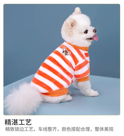 Vêtements pour animaux de compagnie à rayures arc-en-ciel pour automne et hiver, mignons et chauds, vêtements pour chatons et chiens, sweat à capuche pour chien, costume de Schnauzer