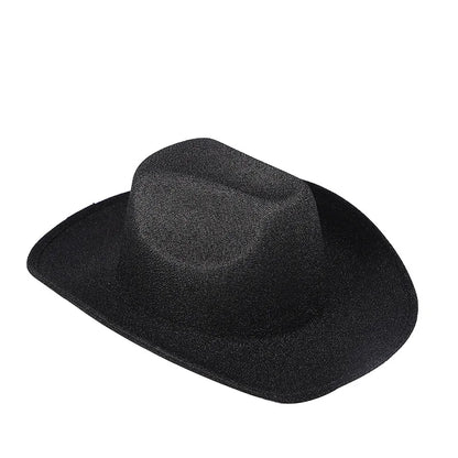 Chapeau de cowboy composite EVA rose en jean doré pour fête d'Halloween Chapeau de cowboy à paillettes d'Halloween