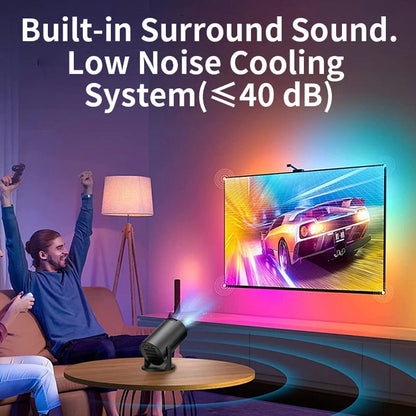 Video Projector Portable Projector Bluetooth Wireless Fidelity USB TV Sticks 8000lm Brightness Black for Laptop PC Smartphone