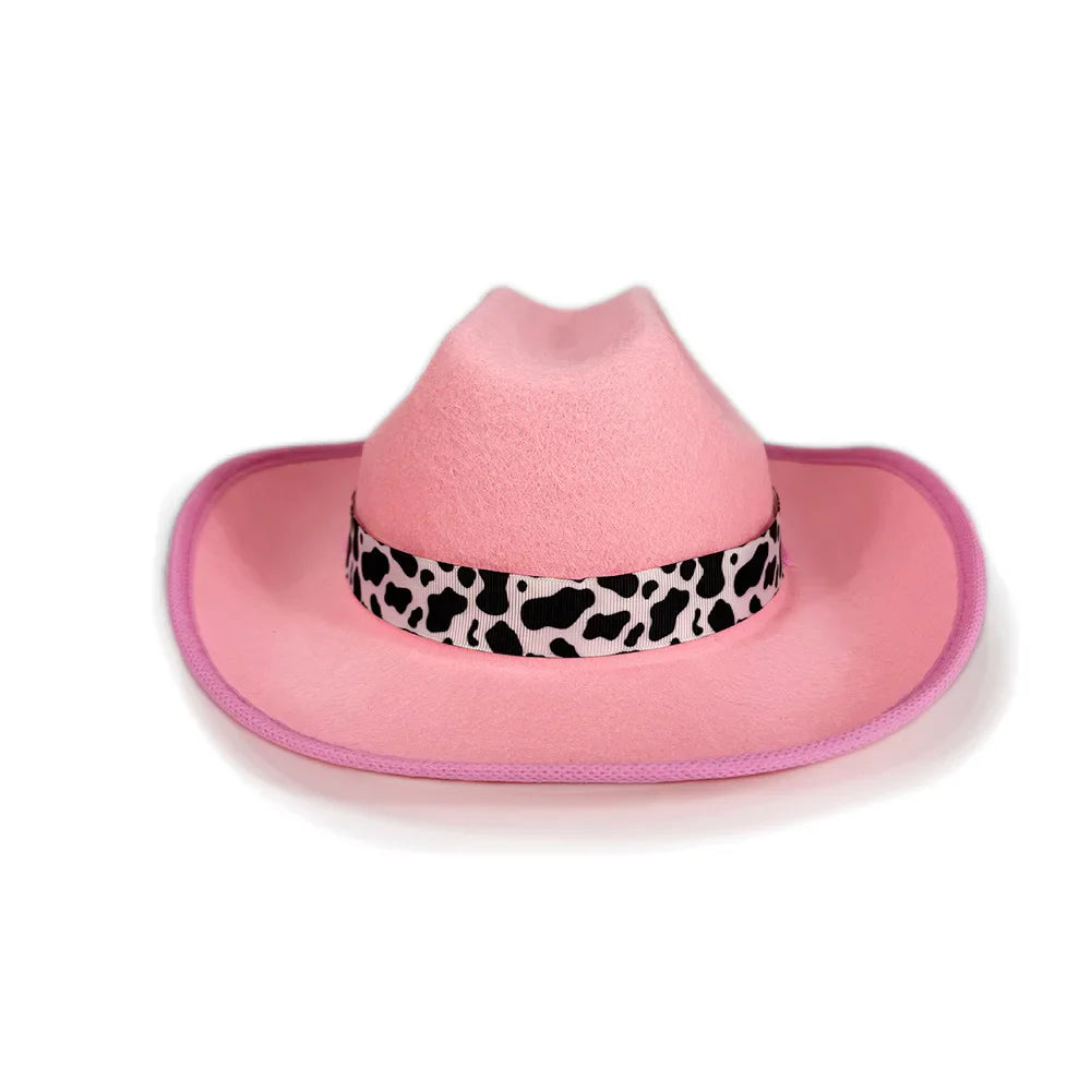 Children's Cowboy Hat, High-Quality Cowgirl Hat, Cow Print Jazz Hat, Festive for Festival, Western Themed Event, Party