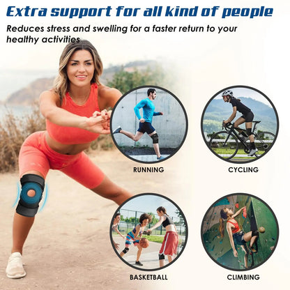 Genouillères articulées rotuliennes orthopédiques pour la douleur au genou avec ressorts Compression attelle en acier amovible Support genouillère