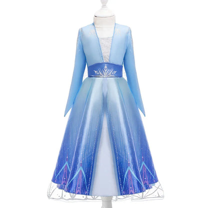 Snow Queen Girls Dress Princess Anna Elsa 2 Dresses Kids Fancy Children Vestidos Birthday Carnival Fancy Party Disguise