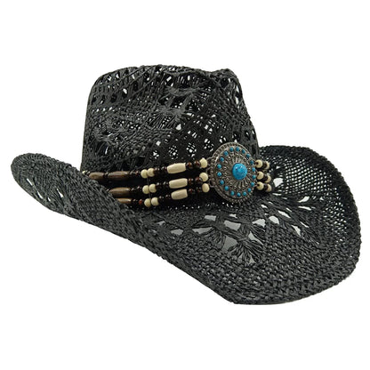The latest Cowboy hat rose red retro straw hat 2023 new men's and women's jazz Cowboy hat straw hat sun hat summer hat sombrero